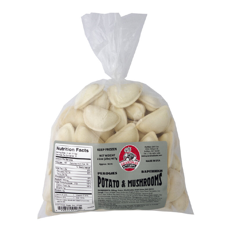Grandmas Perogies Potato & Mushrooms (Dumplings) 2lb